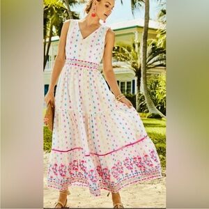 Lilly Pulitzer Charleen Colorful embroidered Maxi Dress
